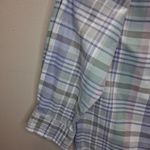 CHAPS  Top Womens 2X Pastel Plaid Zip Up Cotton Twill Long Sleeve Front Pockets Photo 4