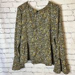 ASOS Cheetah Long Sleeve Peplum Blouse Flared Sleeves Lightweight Plus Size 14 Photo 2