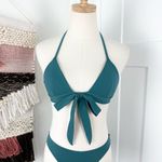 Mara Hoffman  Samba Wraparound Bikini Top + Bottom Teal Sz XS Photo 1