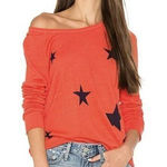 Sundry NEW  RED Star Print Pullover Sweatshirt Top Womens Size 3 US Size L‎ Photo 0