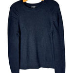 Halogen  Sweater Women XS Black Knit Crew Neck Puff Pleated Sleeve Pullover‎ Photo 0