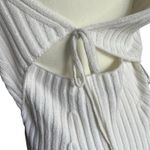 Vince ‎ Women's M Tie Back Ribbed Tank in Optic White Cotton Blend Stretch Photo 5