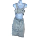 BLANK NYC Denim Mini Dress XS Jean Western Cut Out Button Up Sleeveless $128 Photo 7