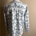 Vintage lands end Blue and White Scenic Print Sweatshirt size large Photo 9