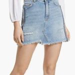 Free People Womens 2 Side Stripe Embellished Denim Miniskirt Photo 0