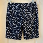 Talbots Women Sz 6 Navy Blue White Blue Beach Umbrella Print Shorts Photo 1
