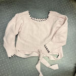 Chicwish Women's Baby Pink Size S/M Sweater With Black Tie Details EUC Photo 10