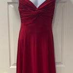 Norma Kamali  Red Knee-Length Sweetheart Dress Photo 0