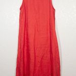 Terzo Millennio Red Linen Italian Midi Dress Size Medium Photo 1