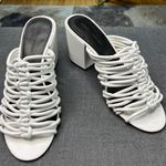 Rebecca Minkoff Calanthe White Sandal 11 Strappy Slip On 3.5" Heel Photo 0