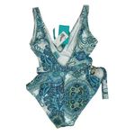 MELISSA ODABASH Blue Belize Plunge Belted 1 Photo 3