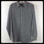 Banana Republic Dillon Shirt XL Black White Pinstripe Button Down Long Sleeve Photo 1