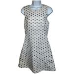EXPRESS White With Black Polka Dot Skater Dress Full Zip Back EUC 4 Photo 1