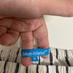 Blue Island  black striped top with fringe sizzle Med Photo 3