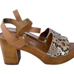 Anthropologie  Seychelles Jump For Joy Platform Sandal Beige Python Size 9 Photo 0