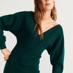 Mango Basics Green Nessa Mini Surplice Sweater Dress Stretchy EUC Sz Small Photo 15