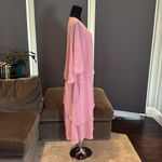 Women’s Pink Tea Length Chiffon Dress Matching Chiffon Jacket CorsetBack Size 12 Photo 1