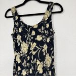 Vintage Black Cream Floral Midi Dress Womens 4 Sleeveless Casual Spring Boho Photo 3