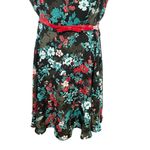 Elle Women's  Aqua Floral
Print Pleated Fit & Flare Dress
Size M Photo 6