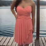 David's Bridal Womens Peach Strapless Knee Length Dress - Size 10 Photo 1