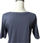 J. Jill Scoop Neck Tee Short Sleeve Navy Blue 100% Cotton Size Small Photo 3