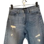 Uniqlo Blue Distressed Ripped Classic Straight Leg Denim Jeans Women Sz 24 Photo 2