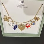 Atterri | Heart Locket Necklace w/ Vintage Ceramic Charms & Angelic Accents Gold Photo 11