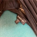 Bebe Y2K  Black Draped Bubble Hem Mini Dress – Size M Cape Shoulder Detail Photo 5