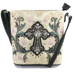 Cross Flower Blossom Western Crossbody Purse Photo 1