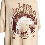 ZARA NWT  live to ride eagle rhinestone graphic tee Photo 2