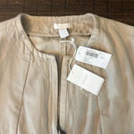 Chico's  Adrena Jacket Small NWT Beige Linen Blend Zip Up Utility Cottagecore Photo 2