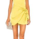 Lovers + Friends Karen Yellow One Shoulder Wrap Mini Dress Sz M Photo 0