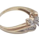 Solitaire GENUINE DIAMONDS  RING 10K YELLOW & WHITE GOLD Sz 7.25 Photo 5