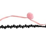 Forever 21  Pink Pom Pom Choker with Black Lace Choker Necklace Set Photo 1