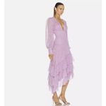 Rococo Sand Nut Ruffle Midi Dress in Lilac Shimmer Purple Size XS Photo 2