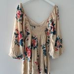 Free People  Francesca Ivory Floral Long Sleeve Mini Dress M Photo 6