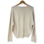 ZARA  | Medium | 100% Wool Oversized Ribbed Drop Shoulder V-Neck Pullover Sweater Photo 3