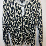 August Silk  Leopard Print Cardigan Black‎ Womens Button Down Sweater Photo 0