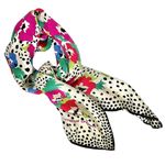 Emanuel Ungaro Vintage Floral Polka-Dot Jacquard Silk Square Scarf Made in Italy Photo 7