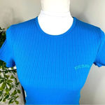 BDG Urban Outfitters Blue Cropped Baby Tee Ribbed Shirt NEW Size S Photo 2