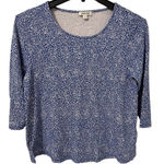 Jaeger  Pullover Shirt Top Womens Size 14 Blue & White‎ 3/4 Sleeves Photo 0