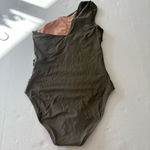 J.Crew Sleek ruched one-shoulder one-piece swimsuit cool cypress green
Size 8 Photo 3