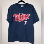MN TWINS MLB Baseball Mauer #7 Vintage Tee Unisex Adult Sz L EUC Red Size L Photo 0