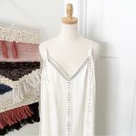 Massimo Dutti  Sleeveless Embroidered Linen Maxi Dress Cream Size M-L NWT Photo 3