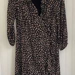 Lulu’s black 3/4 length sleeve pink floral wrap dress with ruffles size Medium‎ Photo 0