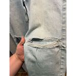 Mom High Rise Light Blue Jeans Ripped Knees Woman’s Size 18 Regular Photo 4