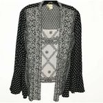 FIG AND FLOWER Women's Blouse Long Bell Sleeve Floral Print Round Neck Size M Size M Photo 0