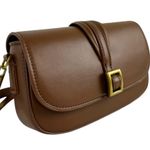 ZARA Buckle Crossbody Bag Vegan Leather Brown Small 6287/010 Neutral Casual Photo 3
