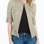 White House | Black Market WHBM Peplum Cargo Field Jacket Military Green 6 Photo 0