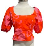 STAUD Papaya Floral Crop Top Size 10 Photo 8